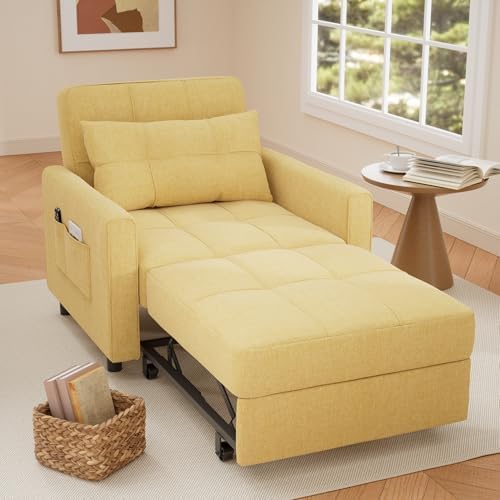 Gizoon 3-in-1 Convertible Sofa Bed Chair, Pullout Sleeper, Adjustable Back by Gizoon