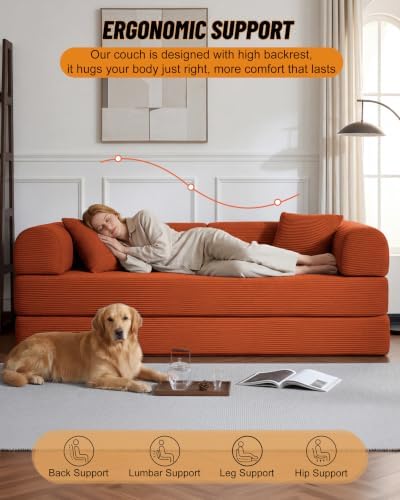 79" Couch Bed, Convertible Futon Sofa, Boneless Couches - Image 6
