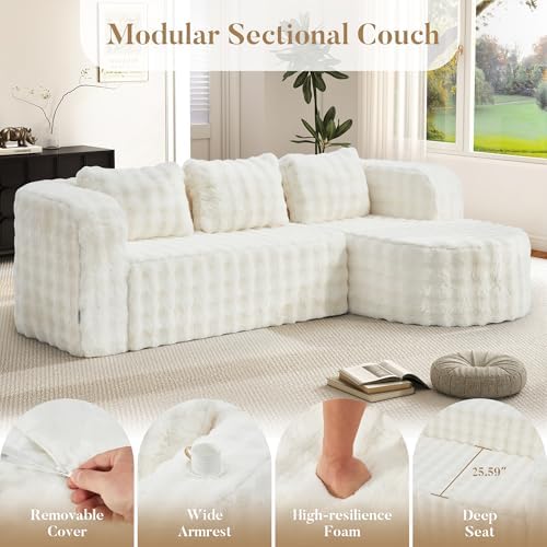 Hobestluk Boneless Couch Modular Sectional Sofa L-Shape Lounge Cloud Couch - Image 5
