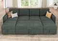 HONBAY Modular Sectional Sleeper Sofa Bed, Corduroy Pull Out Couch by HONBAY