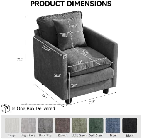 30'' Cloud Single Couch, Cloud Sofa - Image 2