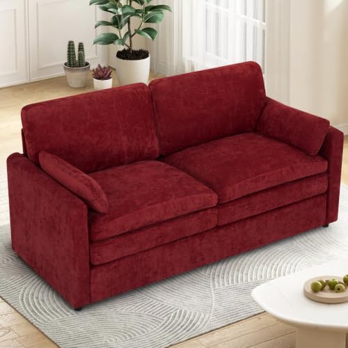 69” Chenille Love seat Sofa w/Arm Pillows - Image 4