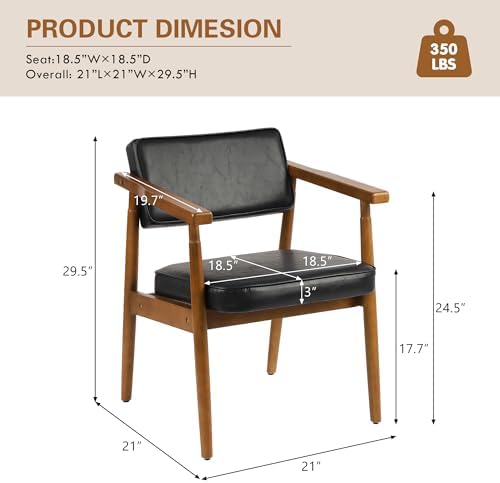 LSSPAID Mid Century Dining Chairs Set of 2, Modern Kitchen Chairs - Image 2