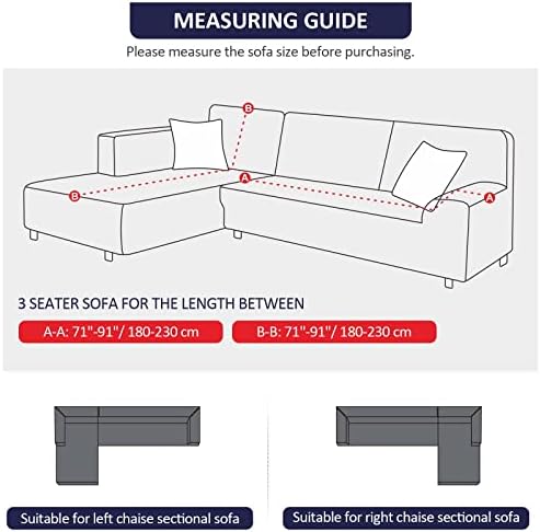 KinCam Sectional Couch Covers Stretch L Shape Sofa Covers, Dark Blue - Image 5