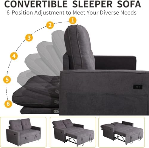 Actinidia 3 in 1 Convertible Sofa Bed, Pull Out Couch - Image 5