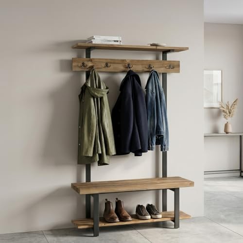 Alaterre Furniture Pomona Entryway Hall Tree, 48” x 14” x 72” - Image 2