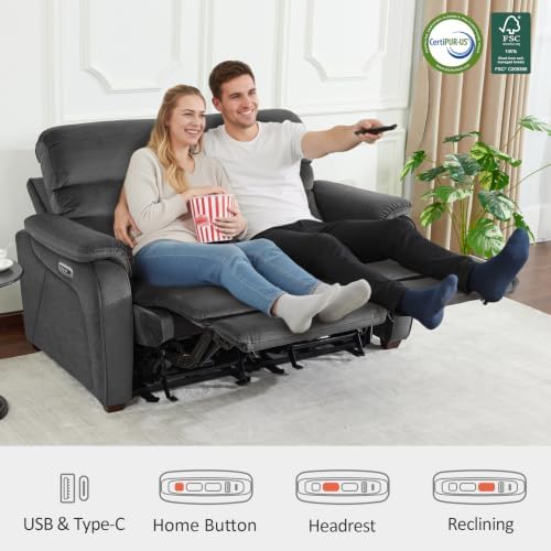 MCombo Zero Wall Hugger Power Loveseat Recliner Sofa - Image 6