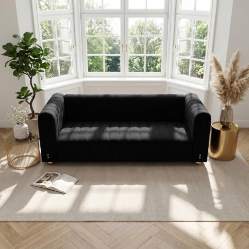 81" Velvet Sofa Mid Century Modern Couch - Image 4