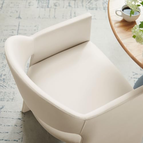 Modway Talia Performance Velvet Dining Armchair in Alabaster - Image 4
