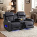 Electric Recliner Sofa, Leather Reclining Loveseat by Caberryne