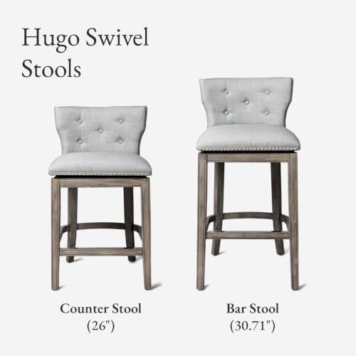 Maven Lane Hugo Bar Stool, Reclaimed Oak Finish, Ash Grey - Image 5