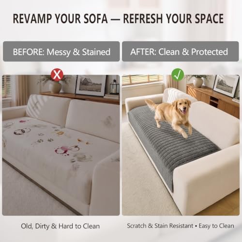 OHSIO Soft Plush Couch Cover for Sofa, Washable Milk Velvet Sofa Slipcover - Image 6