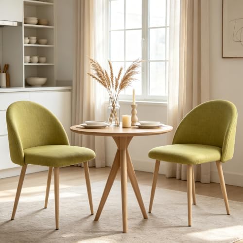 Lightdot Dining Chairs Set of 2, Ergonomic Curved Backrest Kitchen Chairs by LightdotLighting