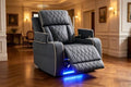 Power Recliner Chair Set, Leather Reclining Sectional Couches by COSYMOORFURNITURE