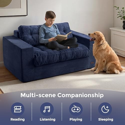 MAXYOYO Loveseat Sofa Couch, Upholstered Bean Bag Chair Cloud Seat - Image 5