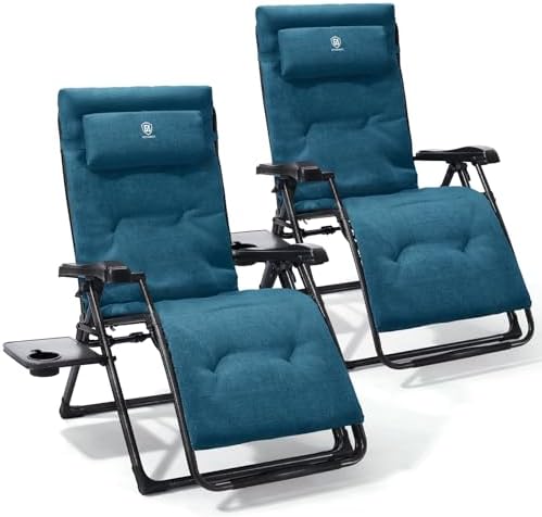 EVER ADVANCED Aluminum Zero Gravity Chair, 2.4" Padded, 350 lb Capacity by EVERADVANCED