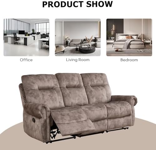 EBELLO 3 Pieces Reclining Couch Furniture Set - Image 6