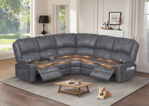 Upgraded 5 Seater Reclining Sofa Set, Living Room Couch by SavortheHappyMoments