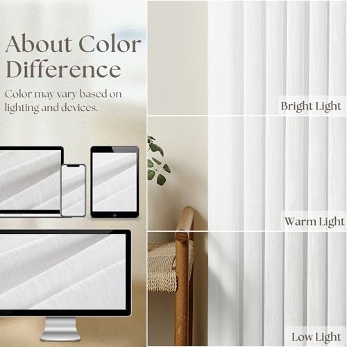 TWODRAPES 100 Inch Linen Pleated Curtains 2 Panels - Image 4