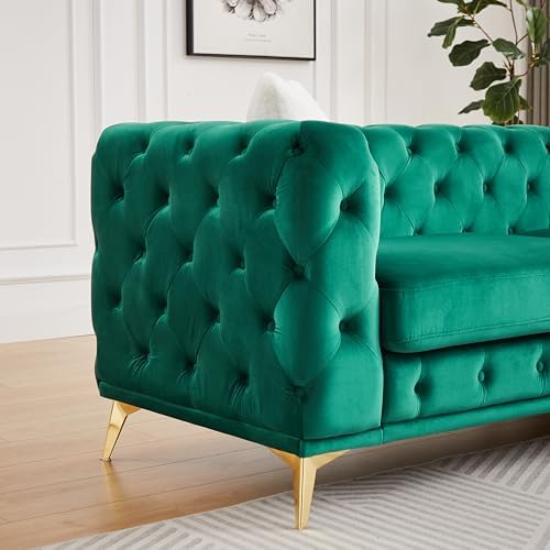 KEIKI 83" Luxury Oversized Velvet Chesterfield Sofa - Image 5