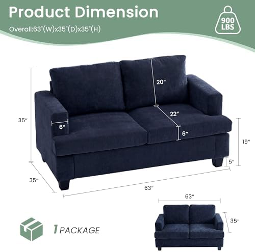 YOUDENOVA Sofa Couch, 3 Piece Set Comfy Sofa, 2 Loveseat & 3 Seater Sofa - Image 2