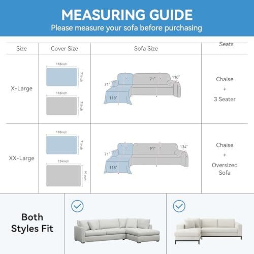 100% Waterproof Sectional Couch Covers, 2 Pieces L Shaped Sofa Cover - Image 2