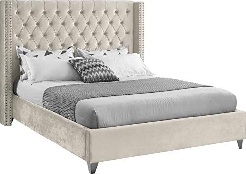 Meridian Furniture Aiden Collection AidenCream-K Modern | Contemporary Velvet by Unknown