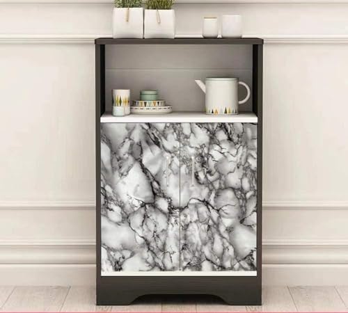 Yancorp 16"x787"/65.6' White Black Contact Paper Removable Wallpaper Grey Pull - Image 6