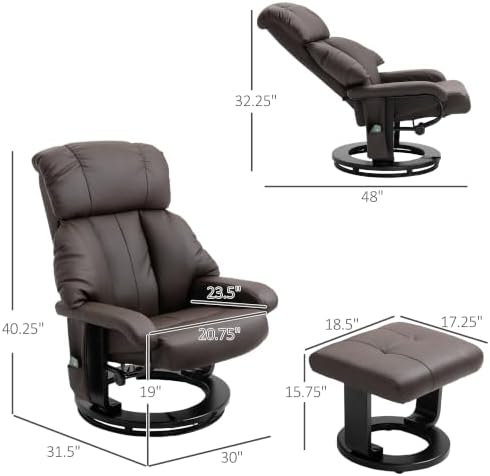 HOMCOM Massage Swivel Recliner Chair - Image 3