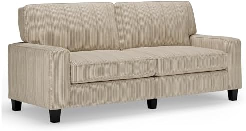 Serta Palisades 78" Track Arm Sofa, Easy Care Polyester, Soft Pillow Back by Serta