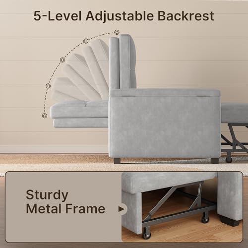 Gizoon Convertible Sofa Bed, 70.9'' Sleeper Loveseat - Image 4