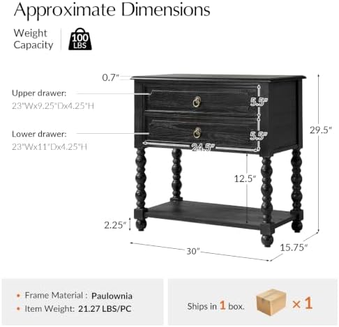 HULALA HOME Farmhouse Accent End Table - Image 2