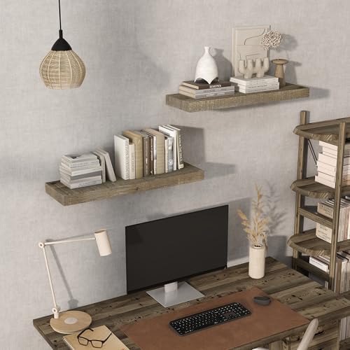 Acovy 30" Unfinished Solid Reclaimed Wood Floating Shelves, Rustic Heavy-Duty - Image 6