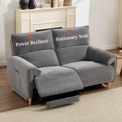 ANJ Loveseat Left Power Recliner Sofa Grey - Image 3
