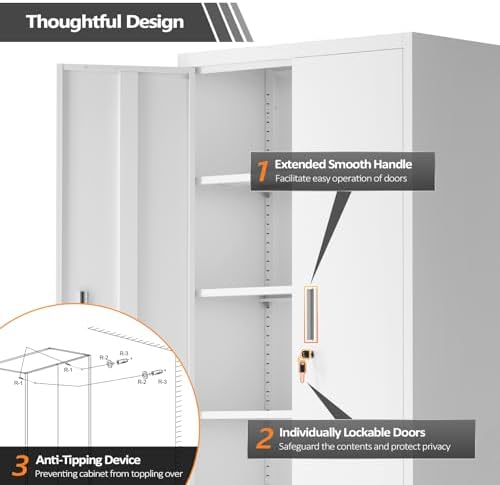 VINGLI Rolling Metal Storage Cabinet - Image 7