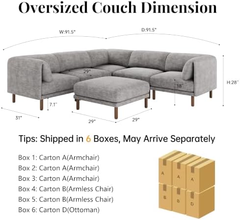 Cloud Sectional Couches for Living Room, Modular Sectional Sofa - Image 2