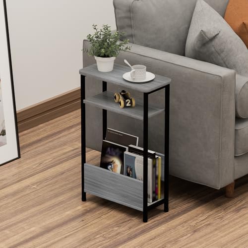 THUMEYE 7.1" Narrow Side Table for Small Spaces, 3 Tier Small End Table - Image 2