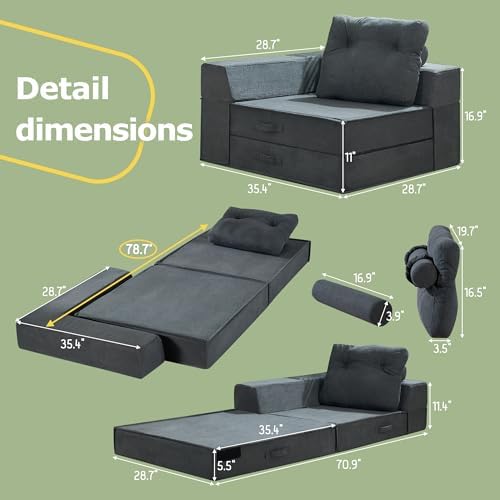 Folding Sofa Bed, Convertible Sleeper Chair Bed, Floor Sofa - Image 2