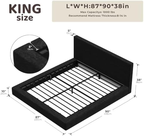 RECCI AirFrame King Size Upholstered Bed Frame - Image 2