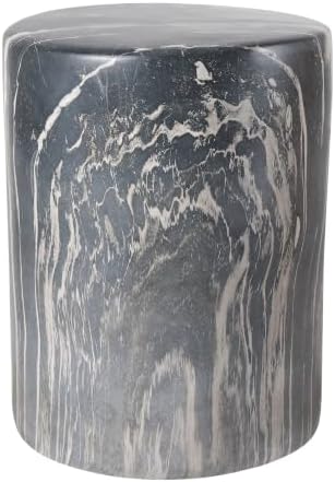 JONATHAN Y Troy 17" Modern Faux Marble Cylinder Accent Table by JONATHANY