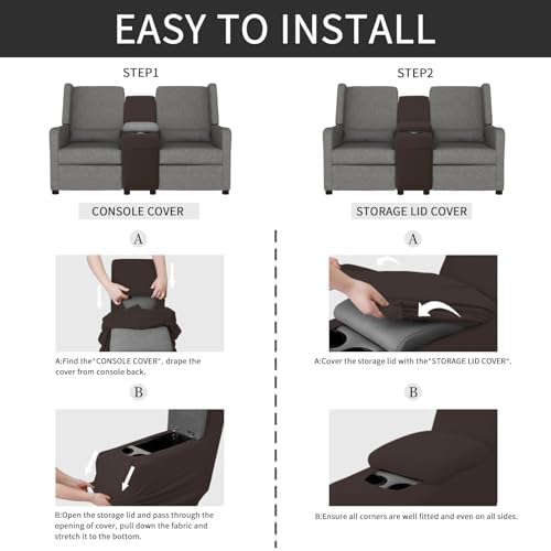 Easy-Going 2-Piece Recliner Console Cover Chocolate - Image 5