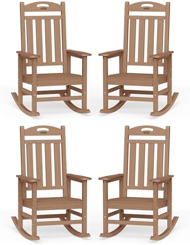 Outdoor Rocking Chairs Set of 4, Oversized Rocking Chair, All Weather by Suunyn