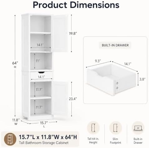 Walsunny Tall Bathroom Storage Cabinet - Image 2