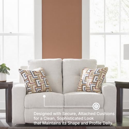 Signature Design by Ashley Danum Reclining Loveseat, Stone Chenille, 64 in - Image 6