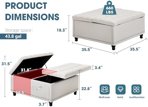 35.5" Large Square Ottoman - Image 2