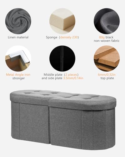 AmasSmile Oval Ottoman Storage Bench - Image 6