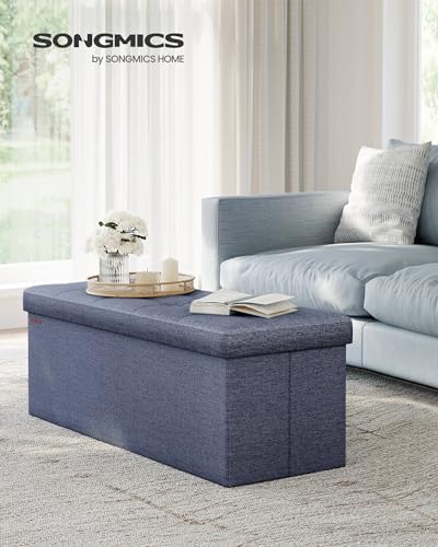 SONGMICS 43.3 Inches Folding Storage Ottoman Bench, Load 660 lb - Image 2