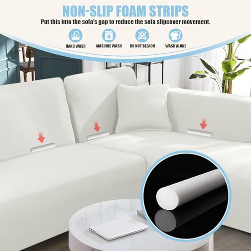 KinCam Sectional Couch Covers Stretch L Shape Sofa Covers - Image 4
