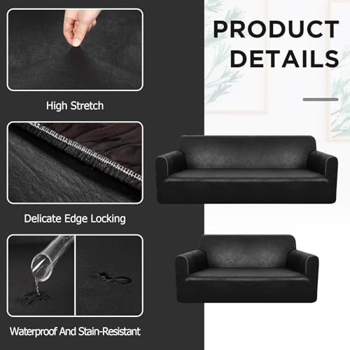 Peryiter 2 Pcs Couch and Loveseat Sofa Covers - Image 3