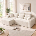 96" Boneless Couch, High Back Support L Shaped Oversized Living Room Sofa by Amsleekey